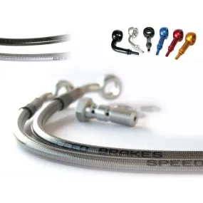 Durite de frein avant d'aviation SPEEDBRAKES carbone/raccord argent BMW R 80 ST