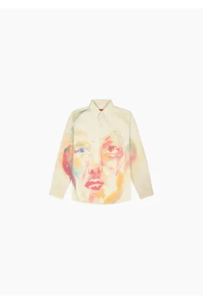 KID SUPER STUDIO LA CHEMISE MOTIF VISAGE ORANGÉE